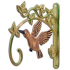 Hummingbird Plant Hanger Cast Iron Flower Basket Hook Antiqued Brown 11 25  Wide