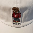 Polo Ralph Lauren White Limited Varsity Polo Bear      Logo Hat Osfa  49 Msrp Nwt 
