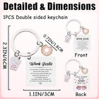 Work Bestie Gifts For Women Keychain - Funny Silver Square Bestie Keychain