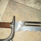 Fantasy Reproduction Sword  Stainless Steel Silver Blade  Spiked Guard  Leather