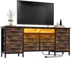 63  10-drawer Dresser With Led Lights   Power Outlets Wide Fabric Dresser Stand