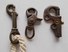 3 Vintage Brass Snap Hooks 1 W 17  Lanyard 2 Swivel Sailing Marine 2 5 8    3 