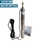 1hp 3  Deep Well Submersible Pump Screw Water Pump 380ft Hmax 10gpm 220v-240v