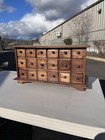 Vintage 18 Drawer Apothecary Cabinet Hardwood Table Top
