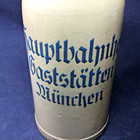 German 1l Hauptbahnhof Gaststatten Munchen Pewter Lidded Beer Stein