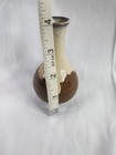 Drip Glaze Ceramic Miniature Bud Vase Korean 4  Brown Cream Vintage 