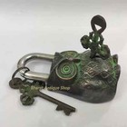 Antique Style Brass Owl Vintage Padlock With Working Key Rare Old Style Lock