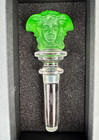 Rosenthal Versace Medusa Lumiere Green Crystal Wine Bottle Stopper Nib 5 1 4  