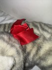 Vintage Ty 1995 Al E Kat Gray Tabby Striped Kitty Cat Plush Red Bow Large 16 