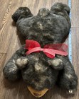 Vintage Plush Laying Bear     23    Long     Super Soft Faux Fur     Brown black