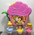 Fisher Price Little People Disney Princess Belle Fold N Go Rose Beauty Beast Lot