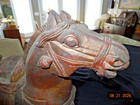 Chinese Tang Style Carved And Painted Wood Horse