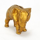 Antique Cast Iron Elephant Bank Gold Patina Circa 1910