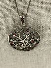 Tree Of Life W crystals Pendant Necklace Rope Chain 18    Sterling Silver 925