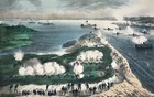  currier   Ives   Hand-colored Lithograph   The Siege Of Charleston   C 1863 