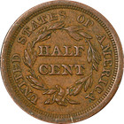 1851 Braided Hair Half Cent