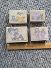 Lot Of 4 Large Wood House-mouse Stamp Stampabilities Retired Birthday Candy Cake