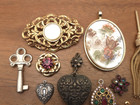 Vintage-now Victorian Art Deco Style Parts Pendants Craft Jewelry Making Lot 1