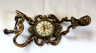 Vintage Ornate Italian Figural Architectural Cast Brass Wall Hook Decor 