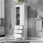 Wood Tall Storage Cabinet With Drawer Door Organizer For Bathroom Bedroom Office