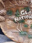 Vintage Taco Glacier Park Souvenir 10 x12  Plate Bowl 3d Faux Wood Retro Cabin