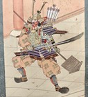 Japanese Old Hanging Scroll Kakejiku Samurai Warrior Painting Armor Kabuki Art
