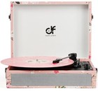 Vinyl Record Player Bluetooth With Built-in Speakers  Vintage Portable Pink