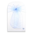 50 Pcs Organza Chair Cover Bow Sash 108 x8  - Light Blue - Wedding Party Pk