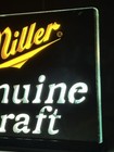 Vtg 1980s Miller Genuine Draft Lighted Glass Beer Sign Back Bar Electriglas