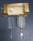 Vtg Mid Century Owens Baby Hair Brush   Comb Set Clear Lucite Original Box Read