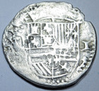 1500 s-1600 s Spanish Bolivia 1 Reales Genuine Silver Pirate Treasure Cob Coin