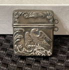 Beautiful Rare Vintage antique Silver Stamp Box With Eagle