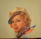 Antique Gerlach Barklow Art -  the Captain  1941 Sample Calendar 46  X 21   Pics