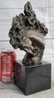Horse Bronze Bust Stallion Sculpture Figure On Marble Base Figurine Art Signed M