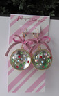 Betsey Johnson Holiday Snow Globe Christmas Ornament Dangle Earrings Crystal New