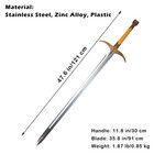 39 4 Inch Stainless Steel Medieval Heartsbane Sword With Display Plaque