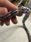 Vintage Venetian Style African Trade Beads Striped Wound Glass Bead Strand Blue 