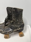     rare Vtg 1930s Black Leather Roller Skates gillis Shoe Co Gilashey- Men s 11