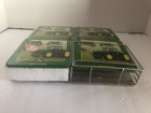 Vintage Metal John Deere Coaters Set Green Cork Back Original Packaging Unused