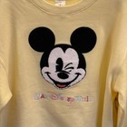 Disney Parks 2025 Wdw Yellow Embroidered Mickey Sweater S M L Xl