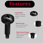 Rack Screws 10-32 And Nylon Washers Set  Carbon Steel  50-pack For Equipment    