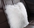 Mongolian Lamb Fur Throw Pillow Cover Soft Fluffy 20  X 20   pack Of 1  White