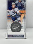 Connor Mcdavid Oilers Autographed 40th Anniversary Puck   Debut Display W jsa