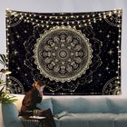 Black Golden Mandala Tapestry Astrology Space Wall Hanging Tapestries Wall Tapes