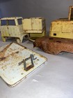 Set Of 5 Pieces Fire Damaged Pressed Steel Toy Truck tractor Parts