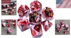 7pcs Red White Dnd Polyhedral Dice Set Rpg Mtg Table Game Acrylic Bag