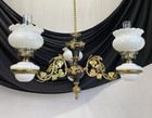Restored   Converted Antique C1860 Rococo Oil Chandelier Victorian  Henry Hooper