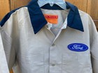 Vintage Usa Made 2 Tone Mechanic Work Shirt With Ford Patch Auto Large