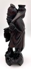 Vintage Chinese Hand-carved Wooden Immortal Figure W  Fish   Basket     8 5   