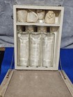 Vintage Hidden Wall Liquor Cabinet Bar Picture Decanter Set 3 Bottles 4 Glasses